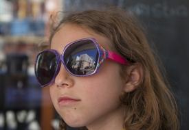 child wearing sunglasses