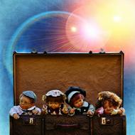dolls luggage old antique cute