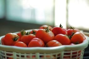 Fresh ripe tomatoes in a basket