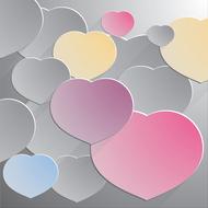 abstract backdrop banner hearts drawing