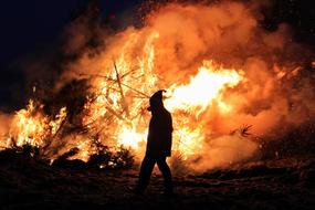 Fire Brand Burn at night