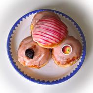 Glazed sweet donuts