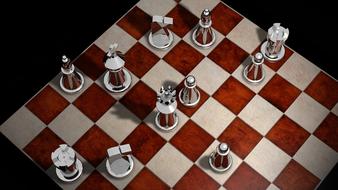 iron chess pieces with a board