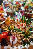table decorated with food
