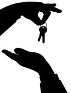 hand silhouette with keys