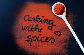 spices with a signature on the table