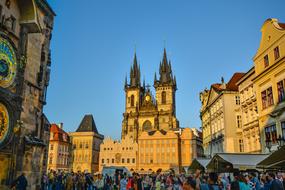 Cathedral towers in Prague, Czech Republic