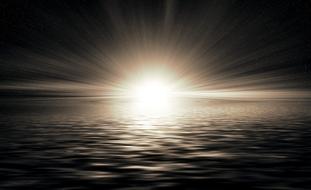 Beautiful water with light on the horizon