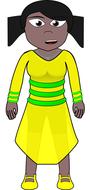comic character, dark skin girl