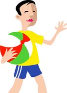 ball boy child drawing