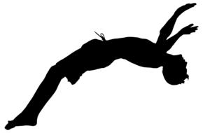 boy in jump, silhouette