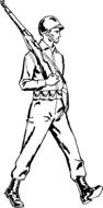 army gun march marching soldier