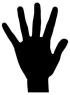 fingers hands human silhouette