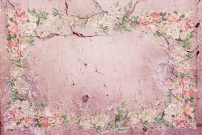 cracks wall rose entwine background