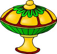 drawing of a colorful container