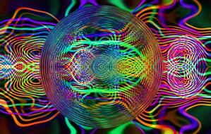 wave line colorful brush particles drawing