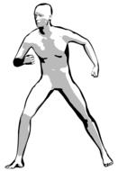drawn posing man
