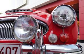 antique red car