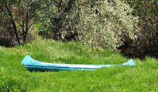 Blue Boat Stranded Nature Hutovo