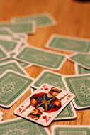 card upside down on the table