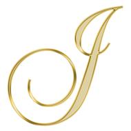 alphabet letter initial j gold