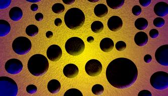 Random size dark balls at colorful Background