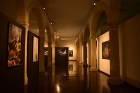 exhibition of paintings in the museum