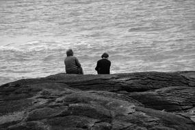 Men Rocks Discussion black and white