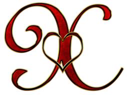 alphabet letter initial heart x drawing