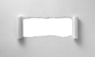 ripped paperthrough broken