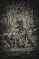 Old Man Black And White Portrait