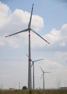 windmill with clouds