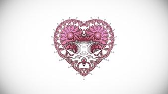pink heart with patterns on the paper