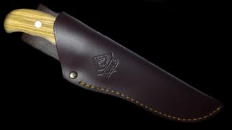hunting knives in a leather sheath