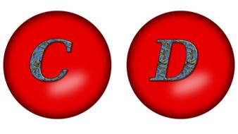 colored letters on red tablets