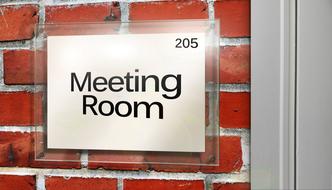 meeting space door sign note room