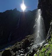 Mountains Waterfall Panorama