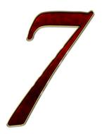 maroon number seven at white background