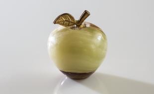 marble apple on a white background