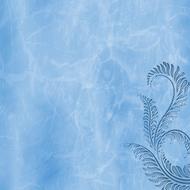 blue background with floral ornament at corner