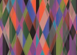 geometric green orange violet drawing