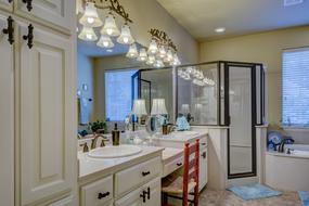 white luxurious interior of a bathroom