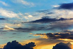 view of the Sky Clouds in Sunset