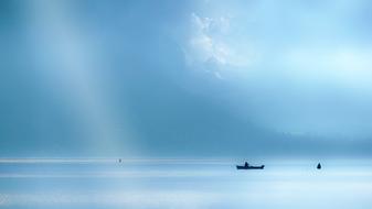 Lake Annecy Blue sky horizon view