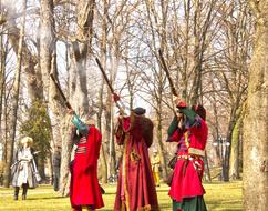 men in traditional costumes