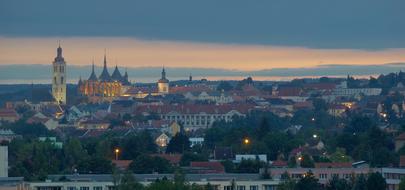 panoramic view of Kutna Hora at dusk