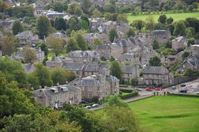 aerial view of a city in Scotland