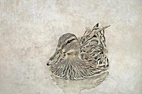 graphic image of a duck in water