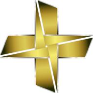 logo cross golden metal glossy