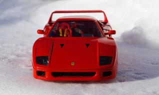 Sports car model in the snow
